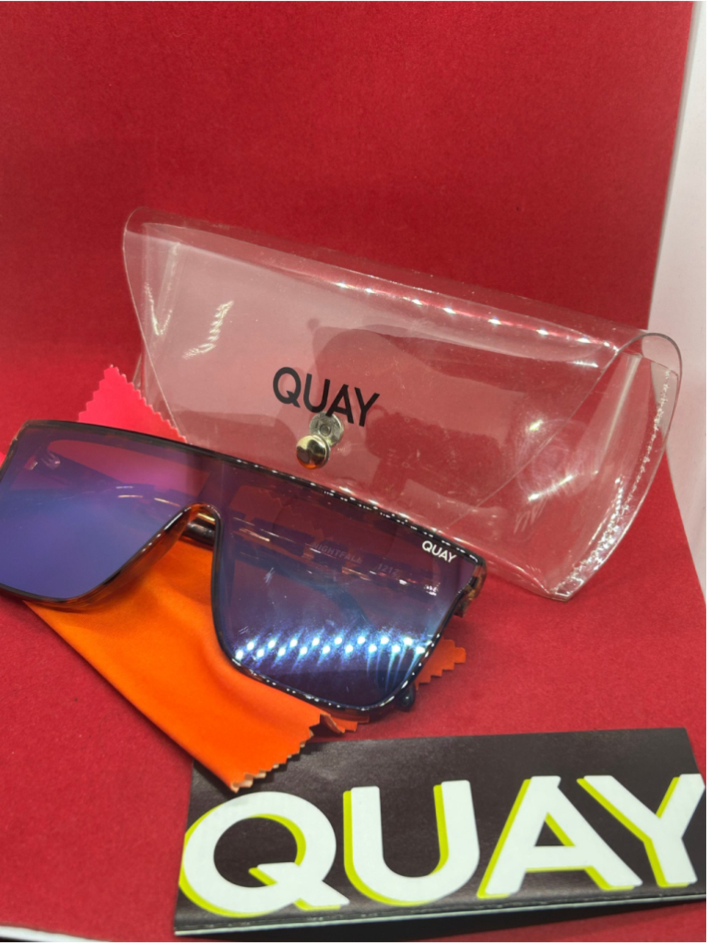 Women's Quay Nightfall Sunglasses One Size Blue and Brown